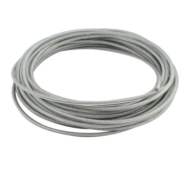 Nylon Rope with Wire Center Assembly 50 Length of Rope Silver 
